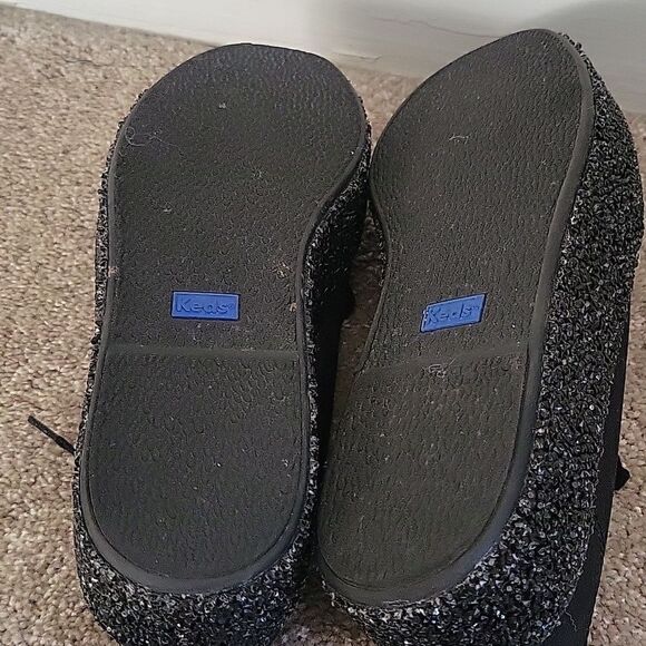 Black dazzle keds platform tennis shoes sneakers 8.5 - Picture 8 of 9